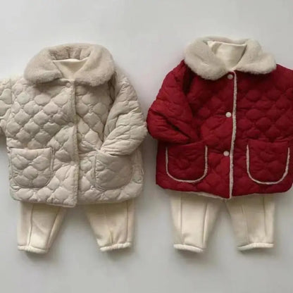 Children Plus Velvet Thicken Cotton Coat Boy Fleece Warm Jacket