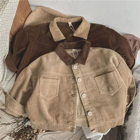 Boys Turn-down Collar Jacket Baby Fashion Versatile Loose Outwear