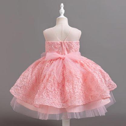 Girls Party Dress Sleeveless Princess Birthday Puffy Dresses for Kids Children Tutu Wedding