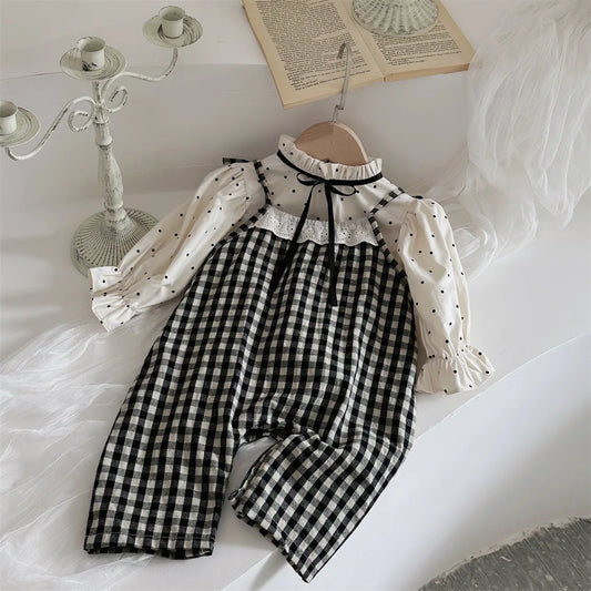 Baby Girl Sleeveless Plaid Jumpsuit Newborn Princess Cotton Romper