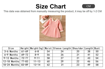 Baby Girl Dress Medium Thickness, Solid Color, Long Sleeve Soft and Comfortable