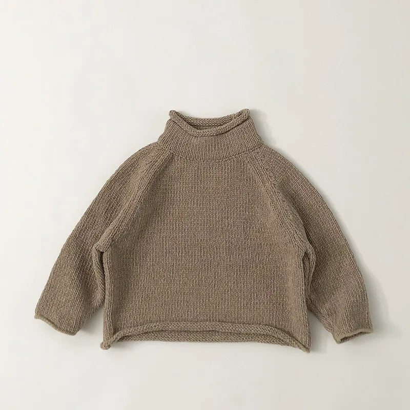 Children Long Sleeve Knit Sweater Baby Girl/Boys  Vintage Knitted Pullover Tops Kids