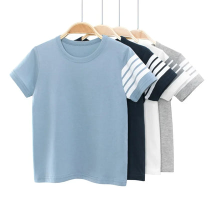 Boys Short-Sleeve O-Neck T-Shirts Cotton Top Kids Outfit