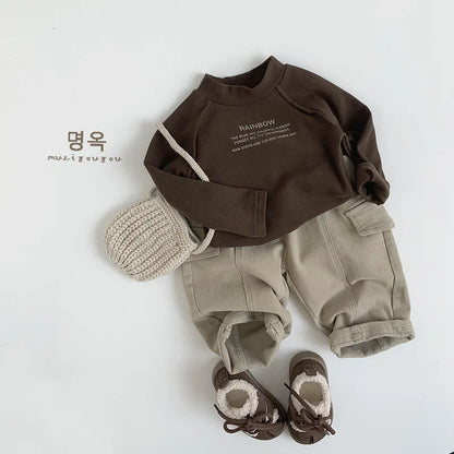 Boys Girls Casual Loose Pants Baby Pocket Toddler Clothes Outerwear