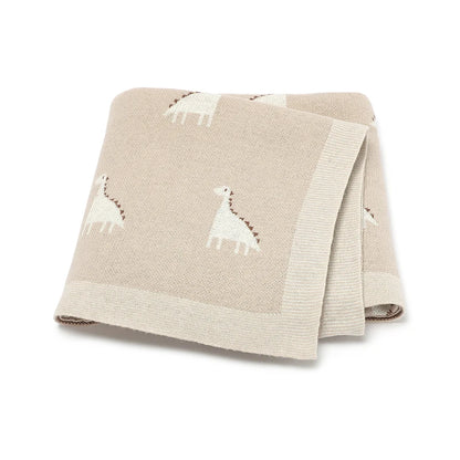 PlaidPals Baby Swaddle – Cute Dinosaur Cotton Knit Quilt