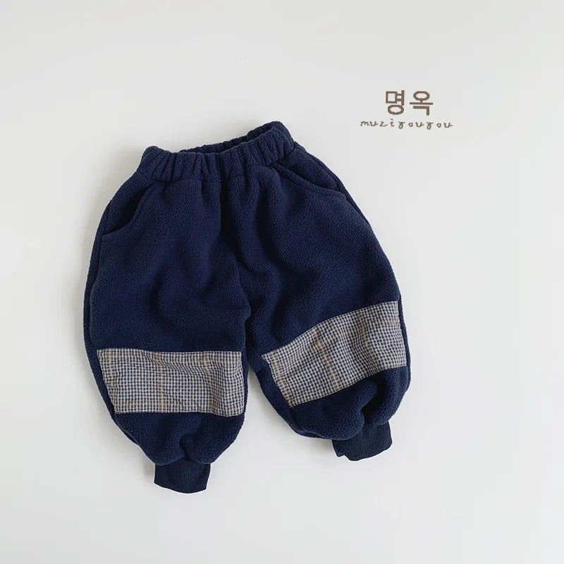 Winter Fleece Pants Boys Girls Fashion Soft Clothes Warm Trousers