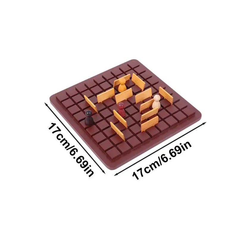 Wooden Checkers Board Game Family Interception Game Chess Board