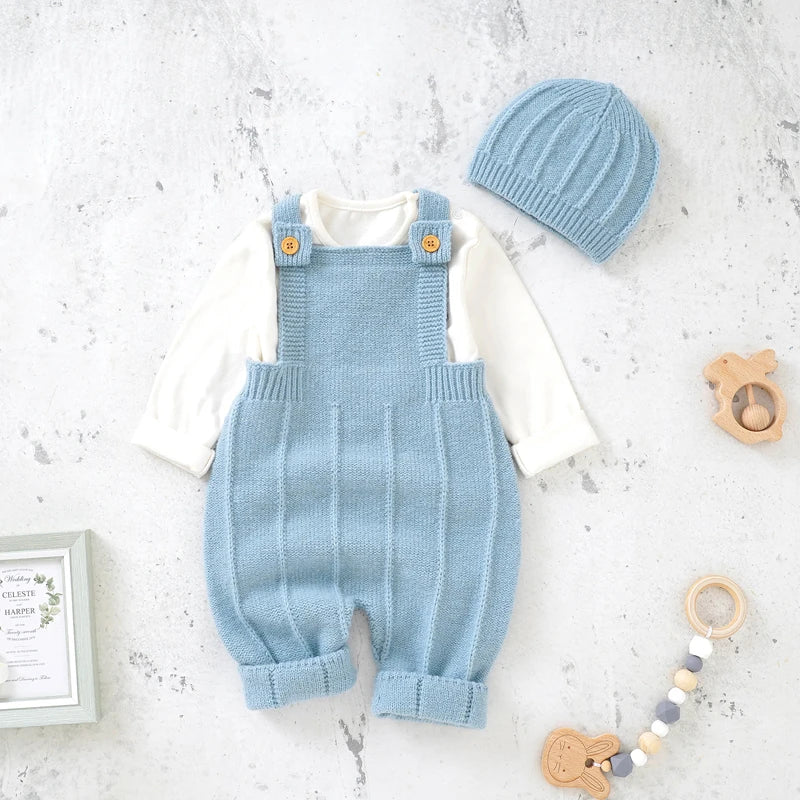 CloudKnit Duo – Infant Knit Sling Suit + Cozy Hat