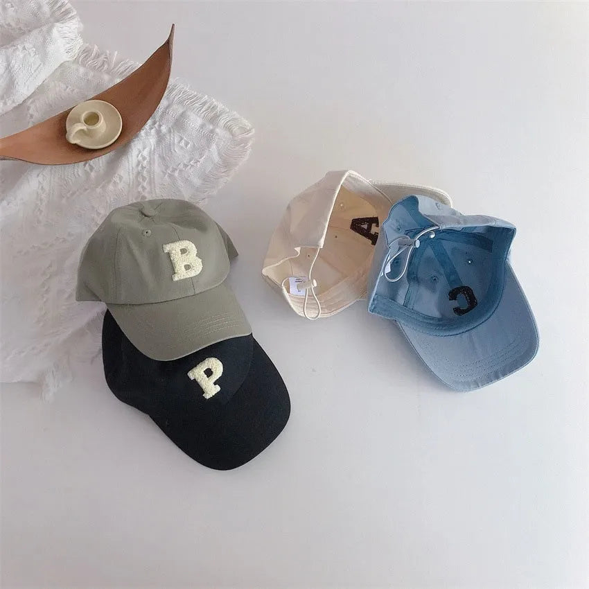 Baby Boys Embroidery Letter Baseball Cap Children Outdoor Sunscreen Sun Hat