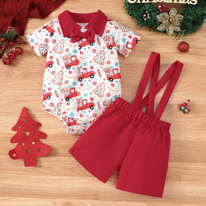 baby boy Christmas bow dress