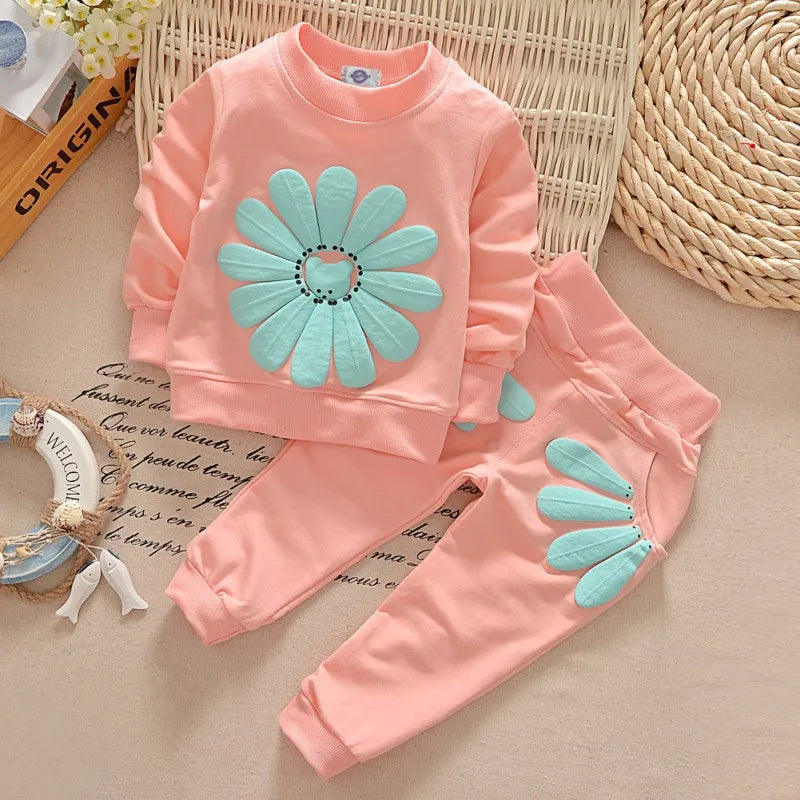 Baby Girl Boy Clothes Outfits Children Toddler Girl Cotton Long Sleeve T-shirt Pant