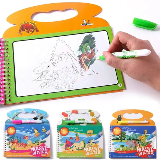 Water Painting Book Toddler Early Education Toys Reusable Magic Drawing Coloring Book