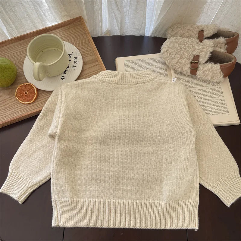 Girls Knitted Sweater Children Outerwear Pullover Knitwear For Girl Tops