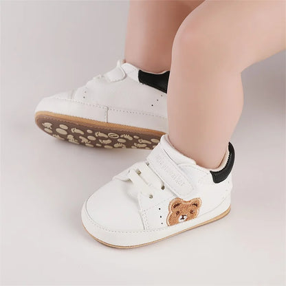 Baby Boys Girls Moccasins Sneakers Bear Embroidery Soft Sole Flat Shoes