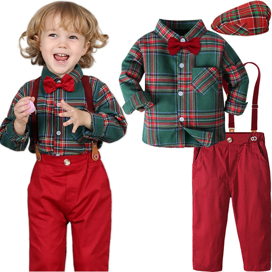 Boy Kids Xmas Gentleman Formal Suit Toddler Clothes Set