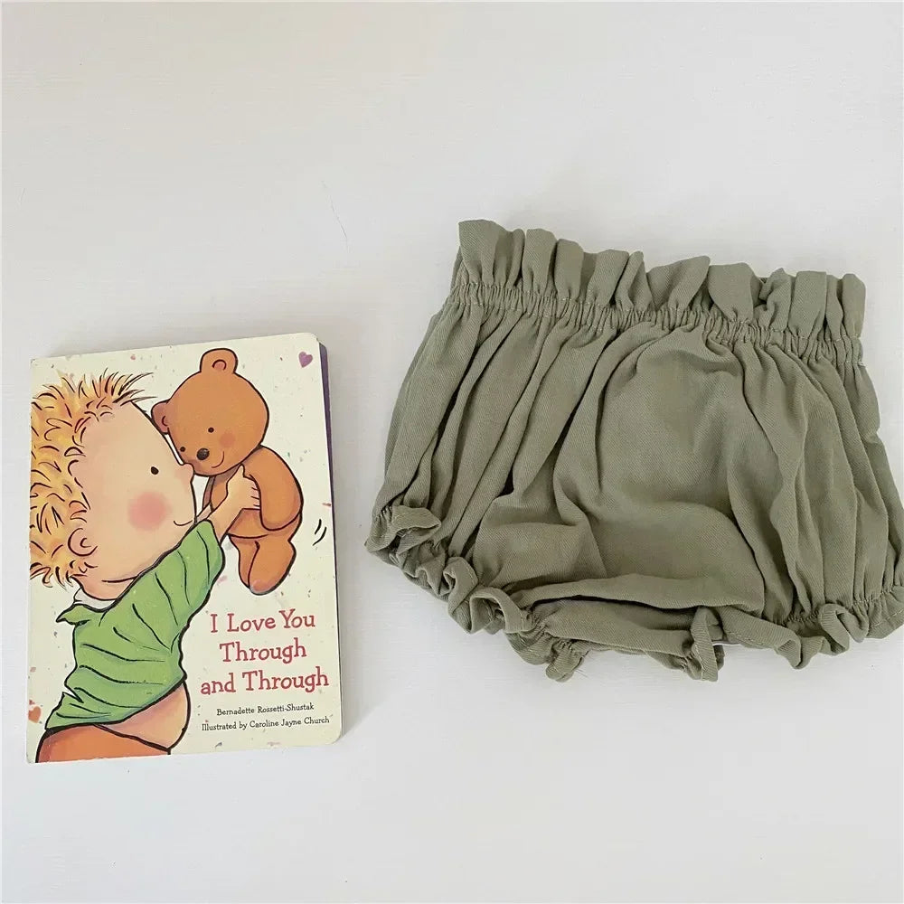 Baby Bloomers PP Shorts Cotton Linen Bread Pants Boys Girls Breathable Pumpkin Short