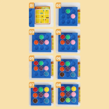 Color Brain Game - 9 Color Enhance Logic, Visual Skills, Social Interaction - Great For Kids