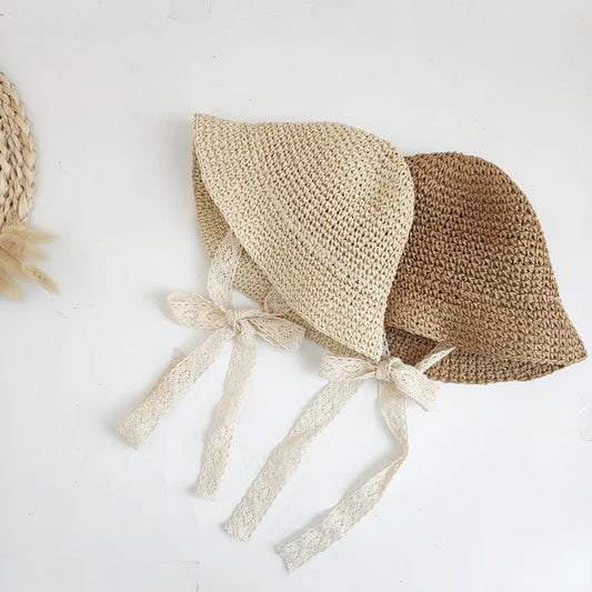 Baby Hat Summer Straw Bow Baby Girl Cap Beach Children Panama Hat