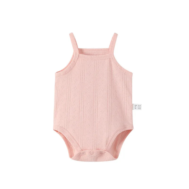 Newborn sling Baby Girl Solid Clothes Knitted sling Soft sleeveless Babies Vest