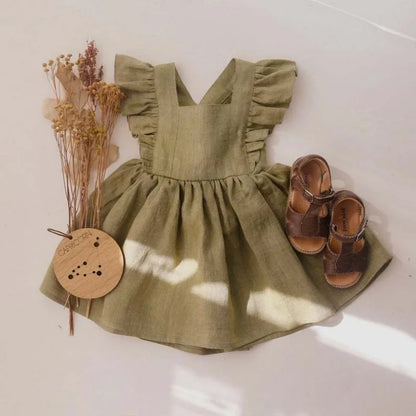 Toddler Girl Dress Cotton Ruffles Infant Clothes