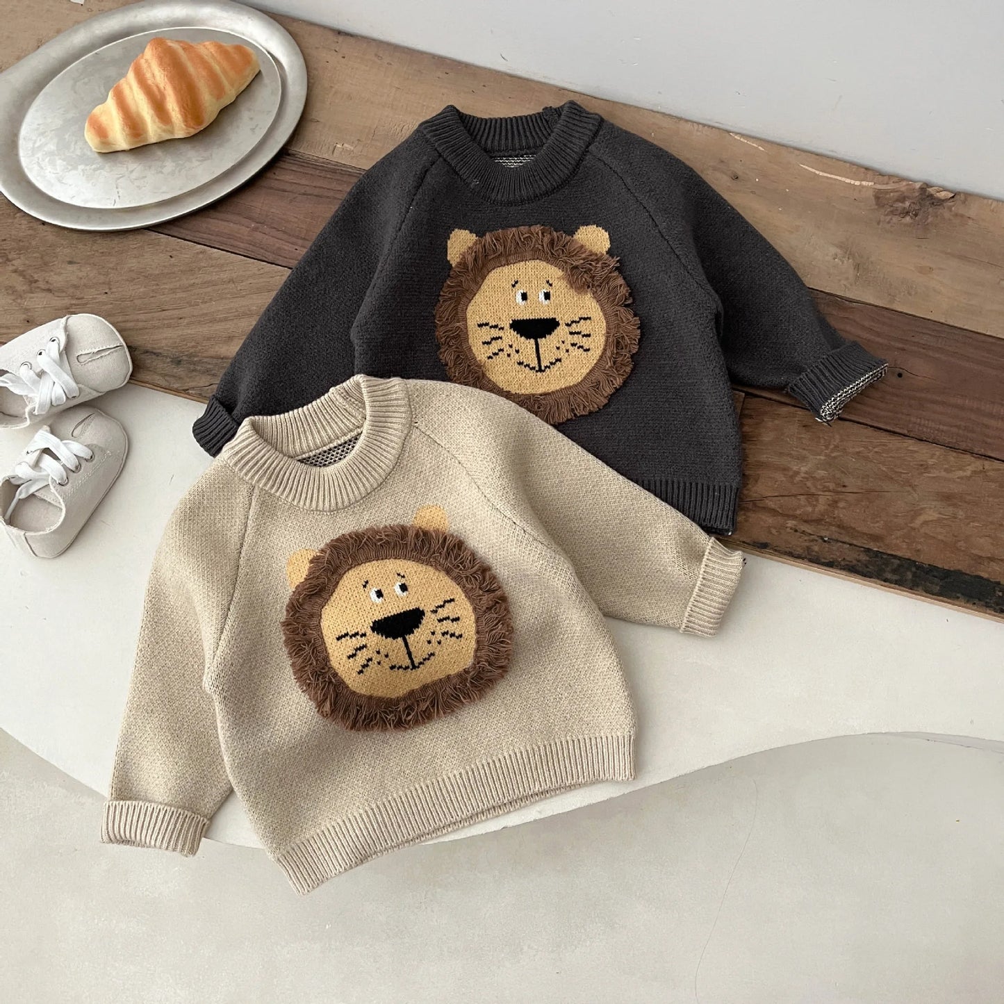 Girl Baby Thicken Casual Warm Pullover Shirt Boy Children Knittting Retro Tops