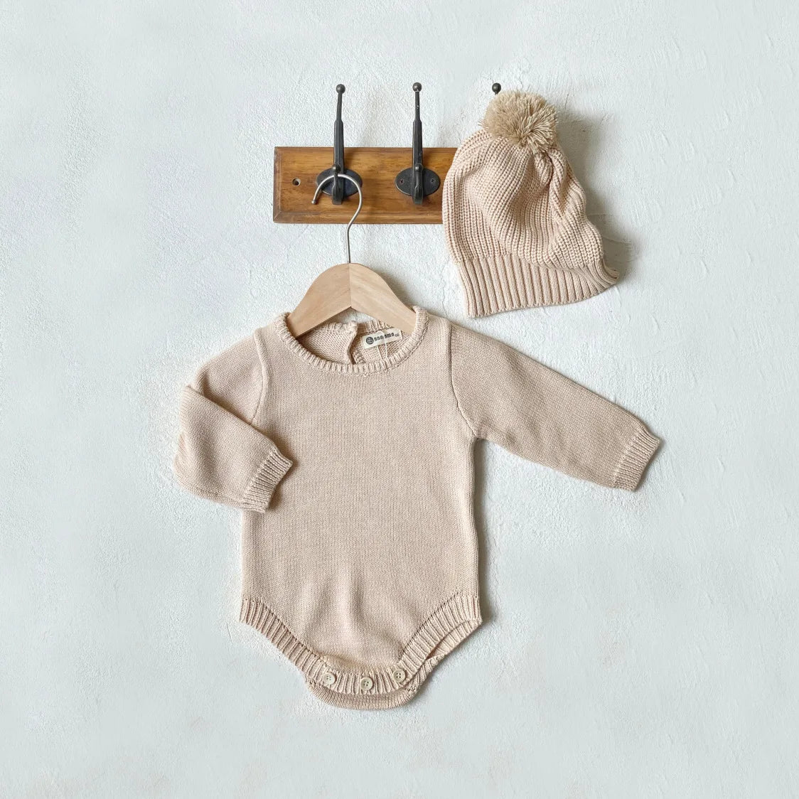 Baby Long Sleeve Knit Bodysuit Solid Newborn Toddler Cotton Jumpsuit