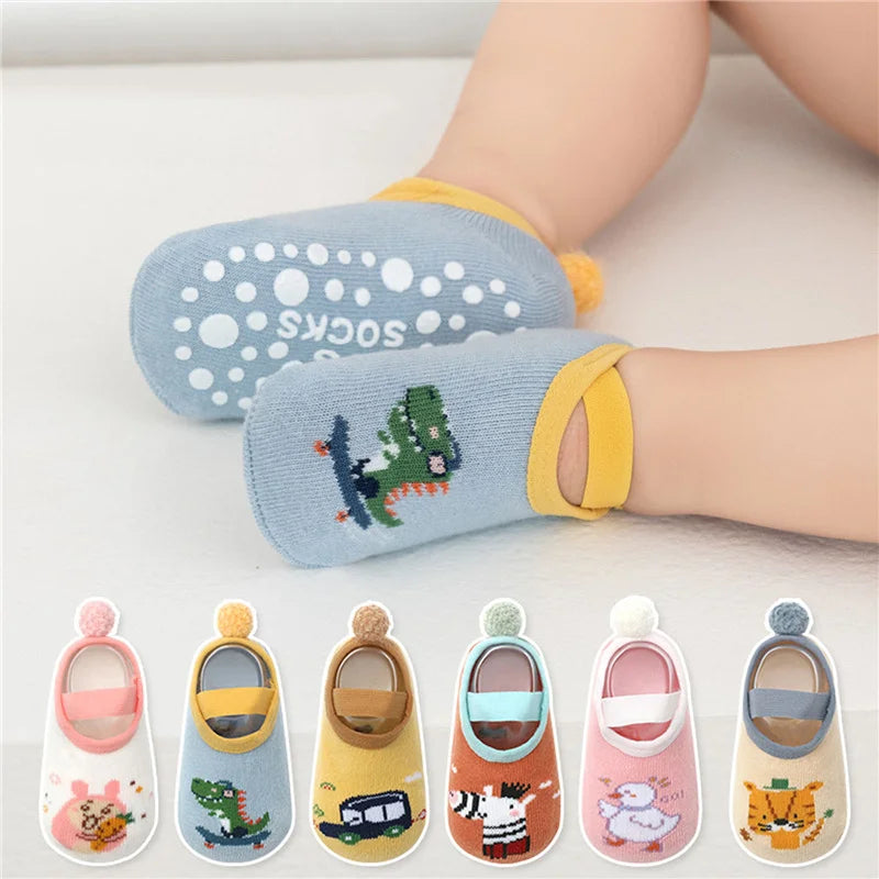 Baby Girls Boys Socks Toddler Lovely Cartoon Animal Print Anti-Skid Cute Floors Socks