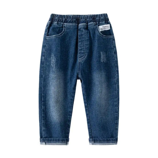 Boys Denim Pants Cotton Solid Elastic Waist Babies Boys Trousers