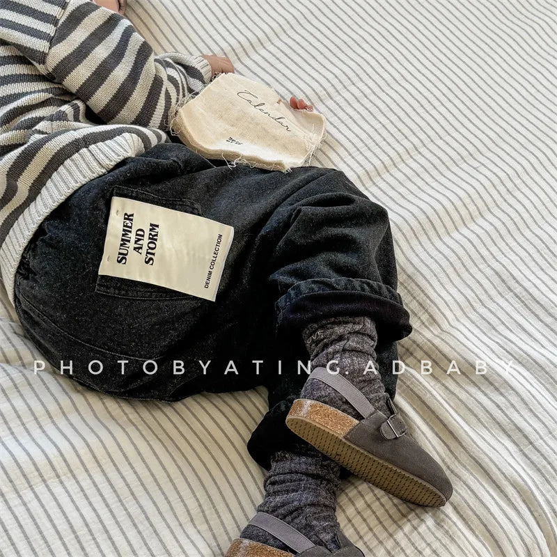 VelviDenim – Plush-Lined Retro Jeans for Kids