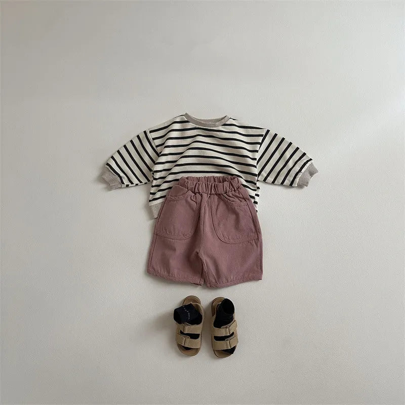 New Baby Long Sleeve Striped T Shirts Infant Casual Tops For Boy Girl Clothes