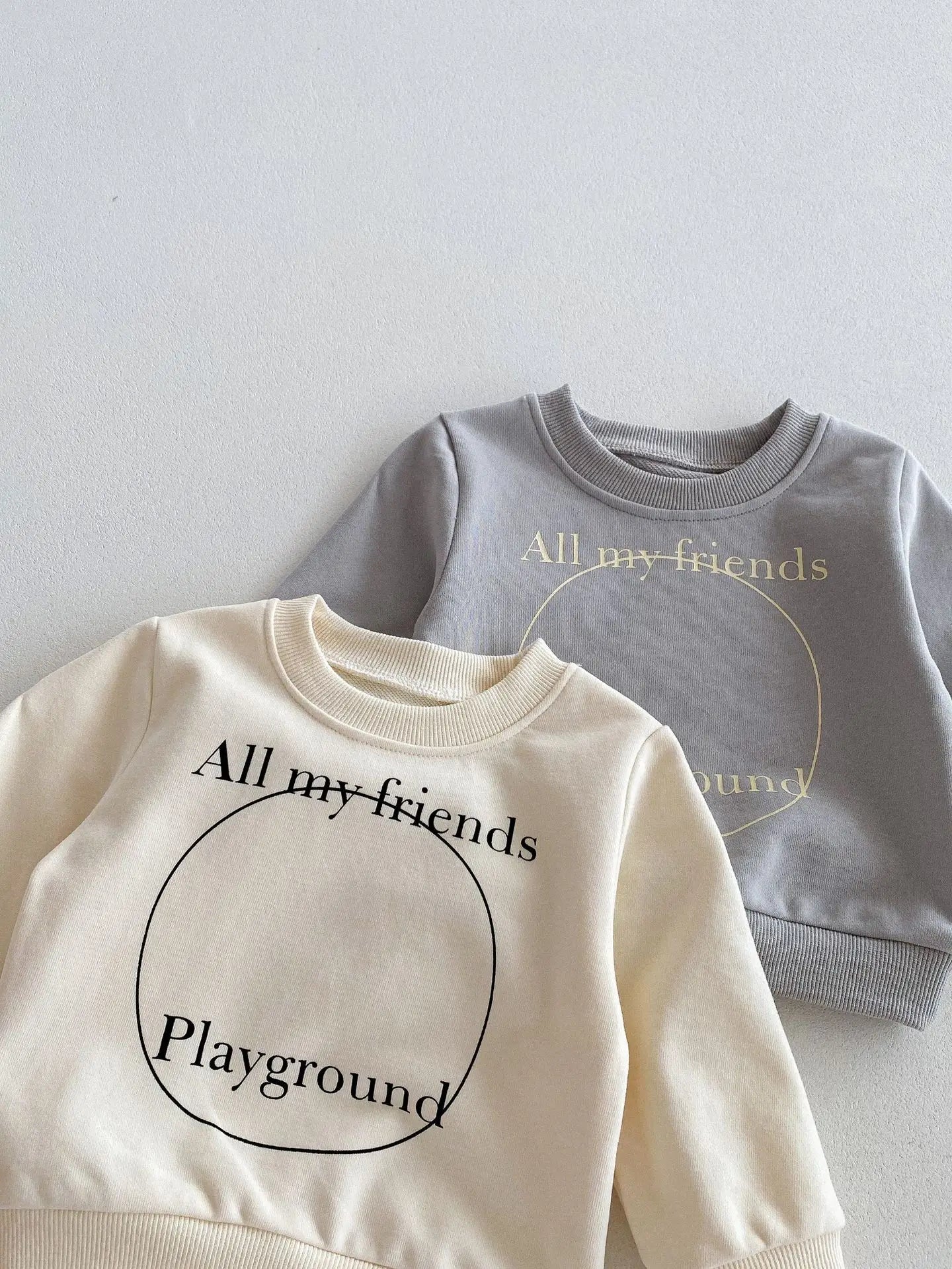 Boy Girl Letter Print Sweatshirt Sweatpants Set Baby Cotton Long Sleeve Tops + Pants