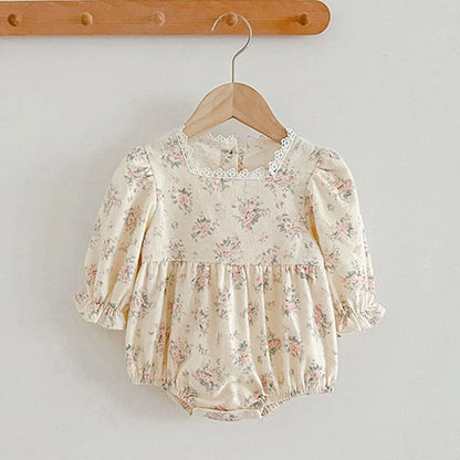 Newborn Baby Girl Jumpsuit Long Sleeved Cotton Print Toddler Baby Girl Romper