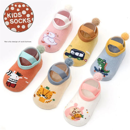 Baby Girls Boys Socks Toddler Lovely Cartoon Animal Print Anti-Skid Cute Floors Socks