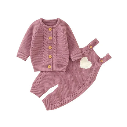 BloomLayer Set – Sleeveless Romper with Soft Knit Sweater