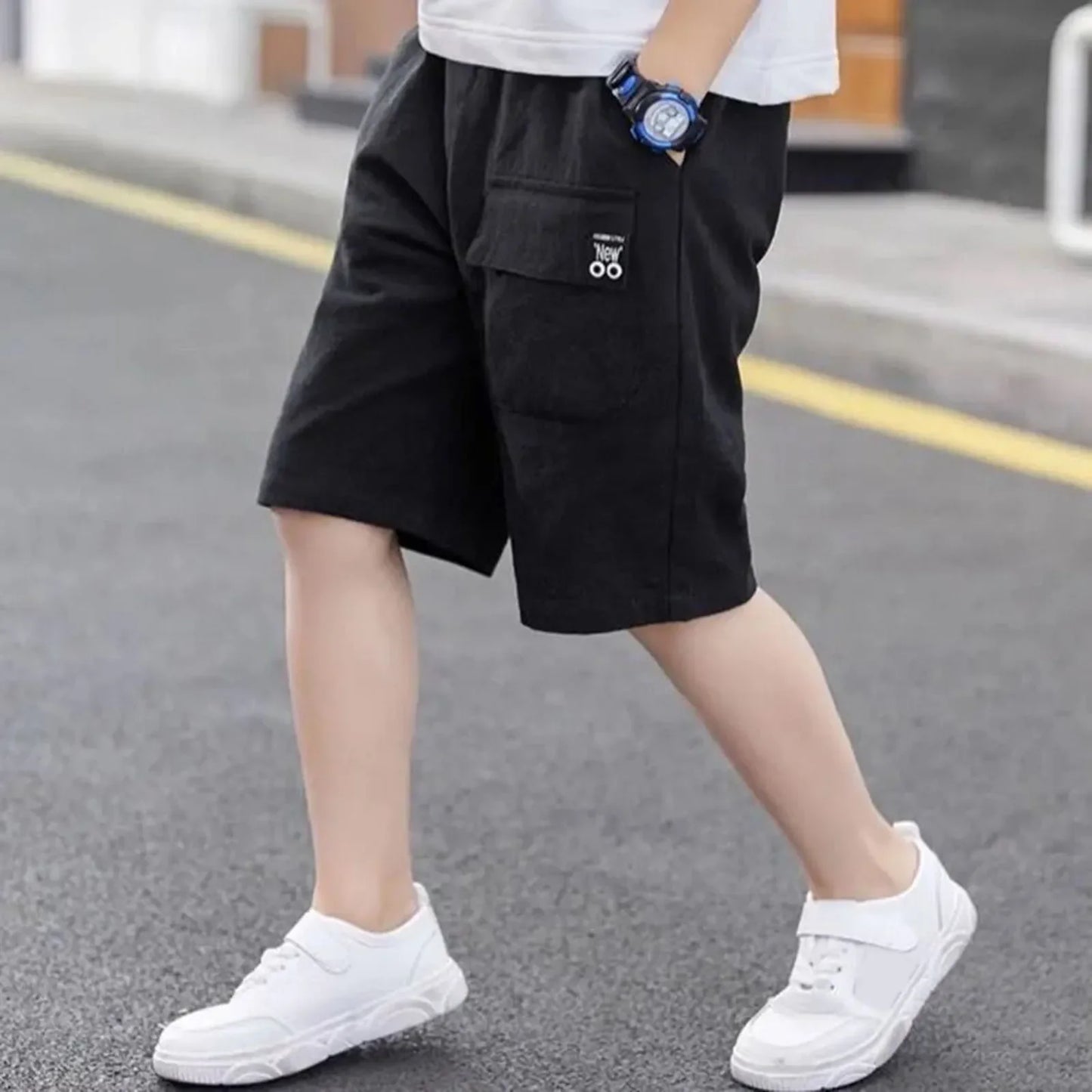 Boys Shorts With Pocket Spring Summer Shorts Cotton Elastic Waist Fashion Short Pants