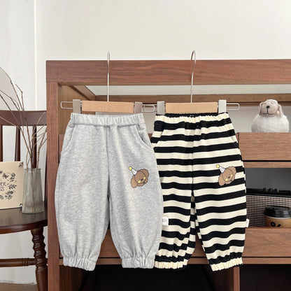 New Baby Casual Pants Girls/Boys Loose Trousers Cartoon Sweat Pants