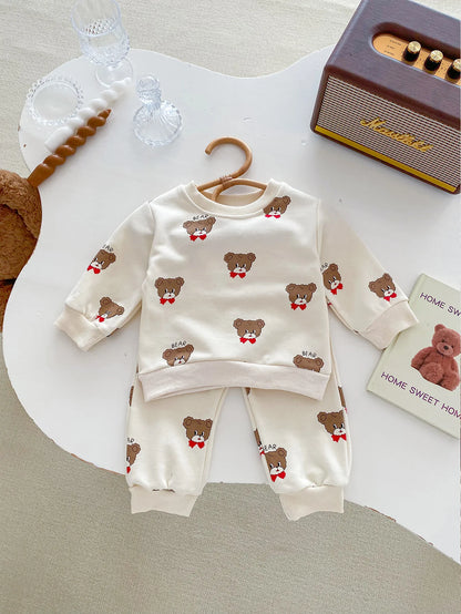 Boy Girl Baby Cartoon Long Sleeve Tops + Pants 2pcs