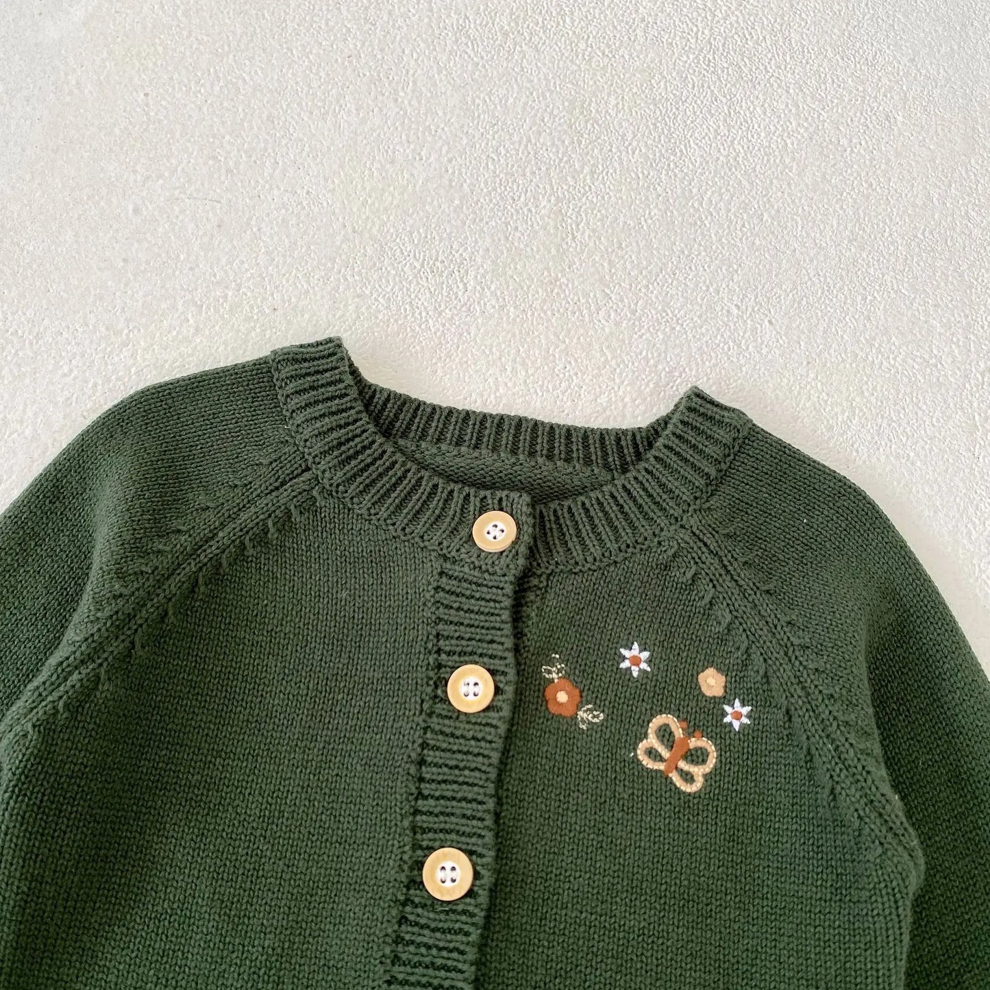 Boy Girl Embroidery Long Sleeve Knitted Tops Coat Cotton Children Knitsuit Kids Clothes