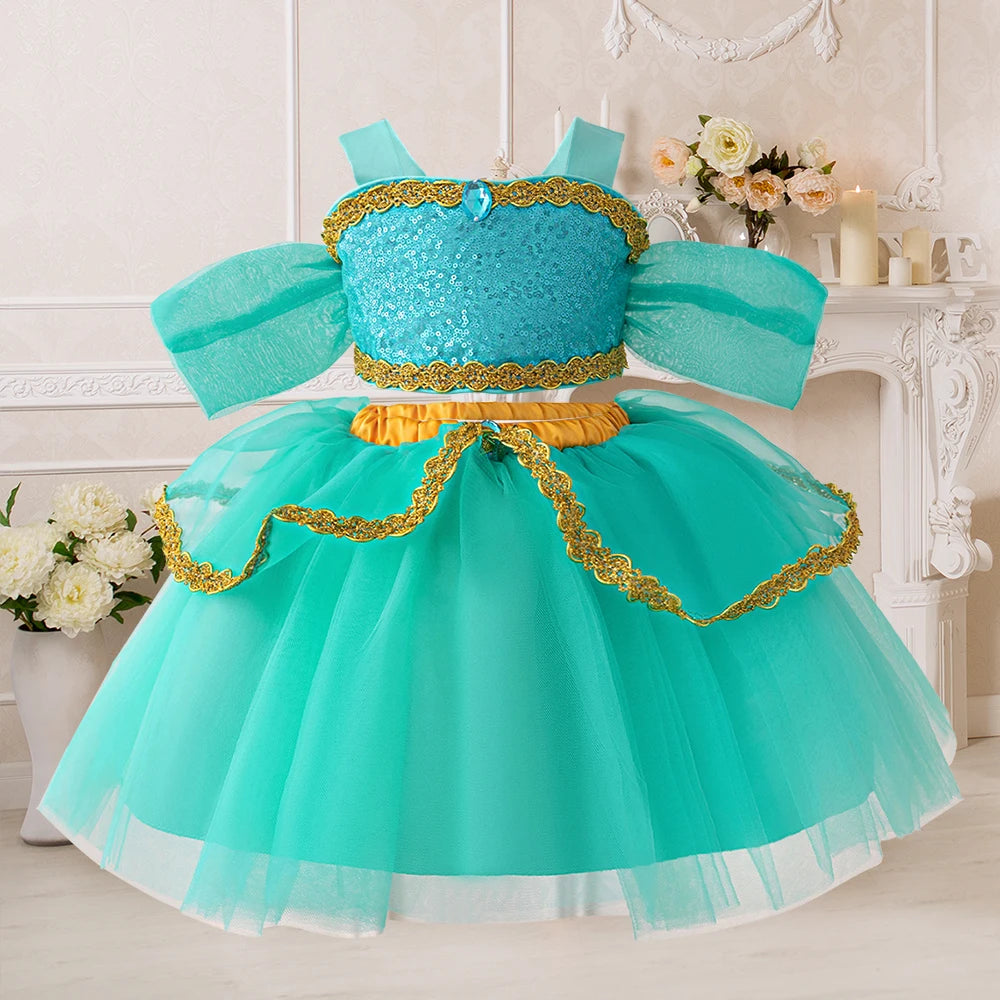 Jasmine Princess Dress For Baby Girl Cosplay Costume Birthday Party Dress