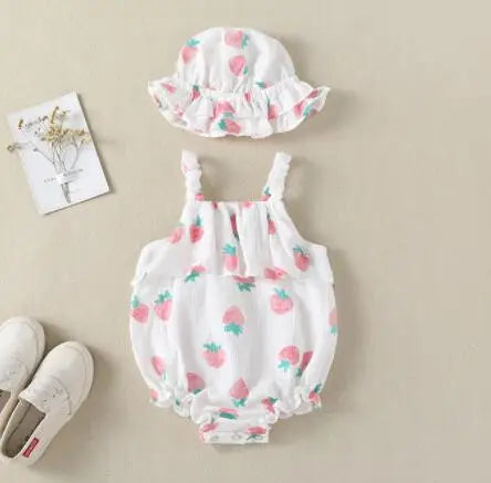 Baby Girls Flower Cotton Jumpsuit One piece Outfit Newborn Baby Romper