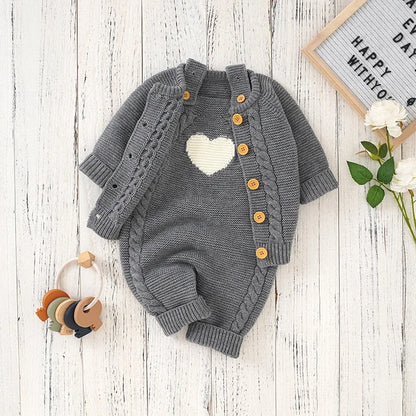 BloomLayer Set – Sleeveless Romper with Soft Knit Sweater