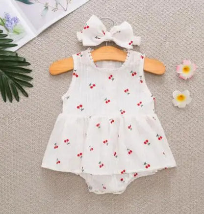 Baby Girls Flower Cotton Jumpsuit One piece Outfit Newborn Baby Romper