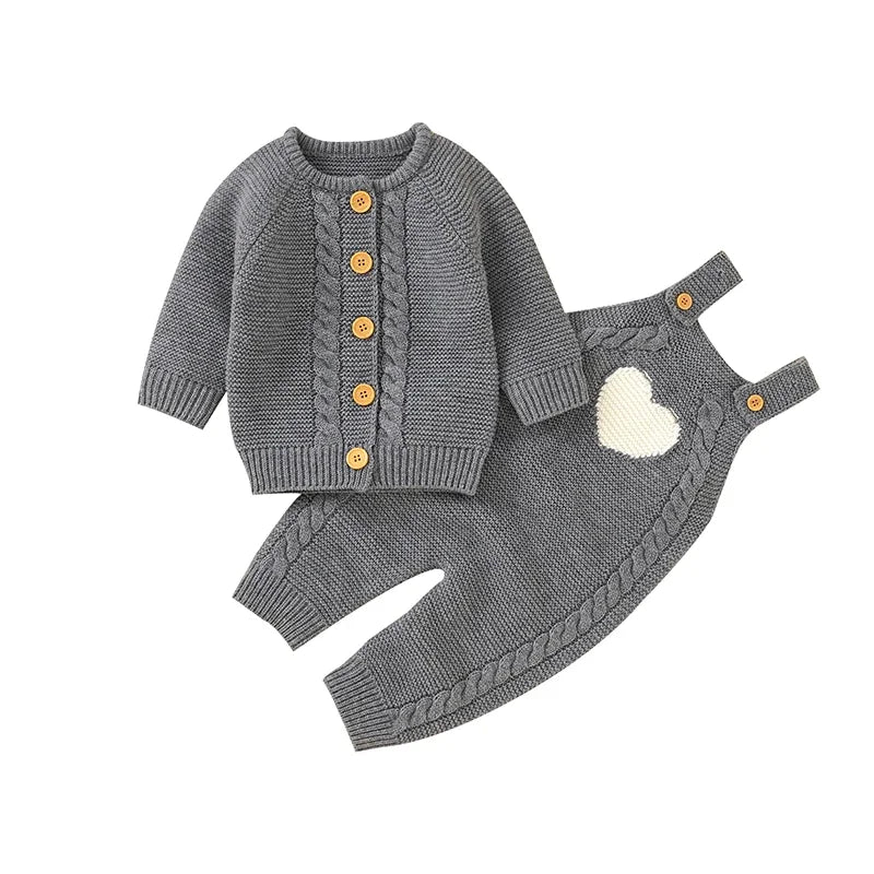 BloomLayer Set – Sleeveless Romper with Soft Knit Sweater