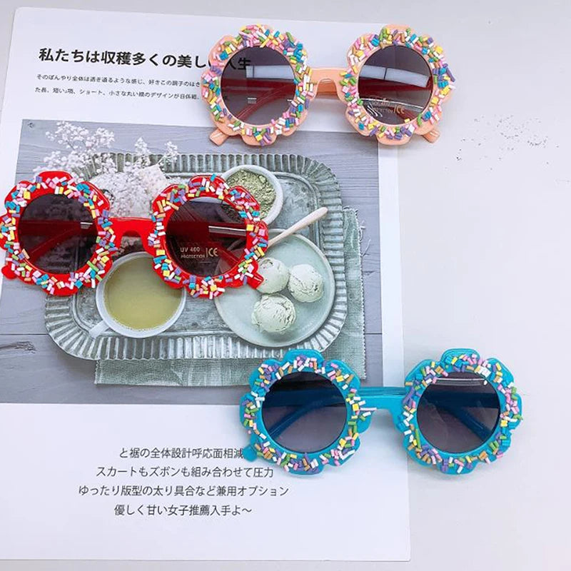 Cute DIY Flower Shaped UV400 Protection Glasses forGirls