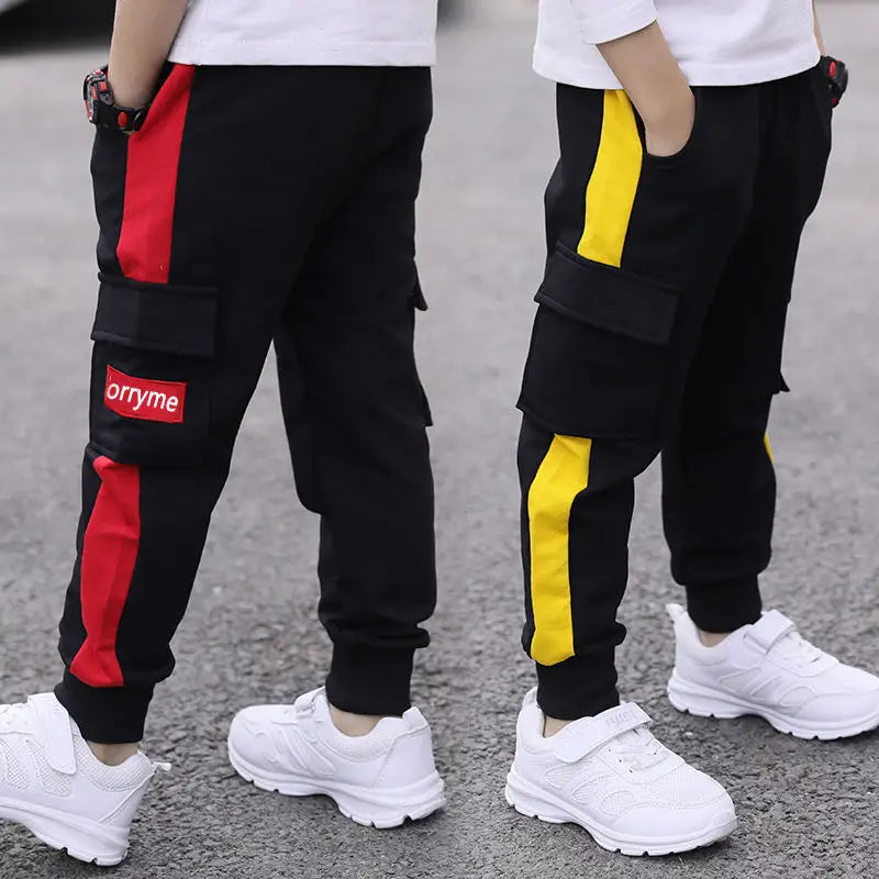 boys big pocket overalls boys casual pants sports trousers