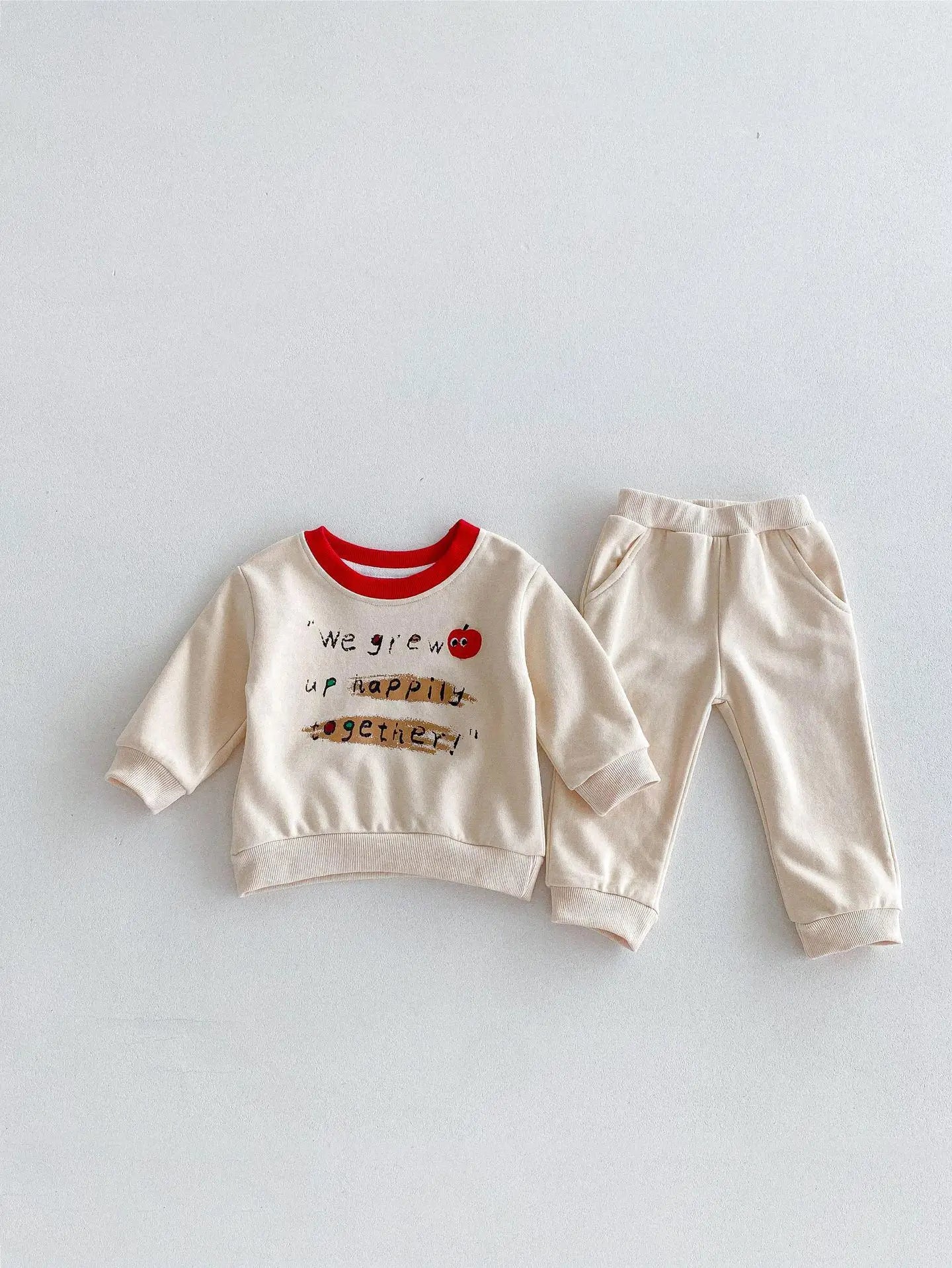 Boy Girl Letter Print Long Sleeve Tops + Pants Children Clothes Set