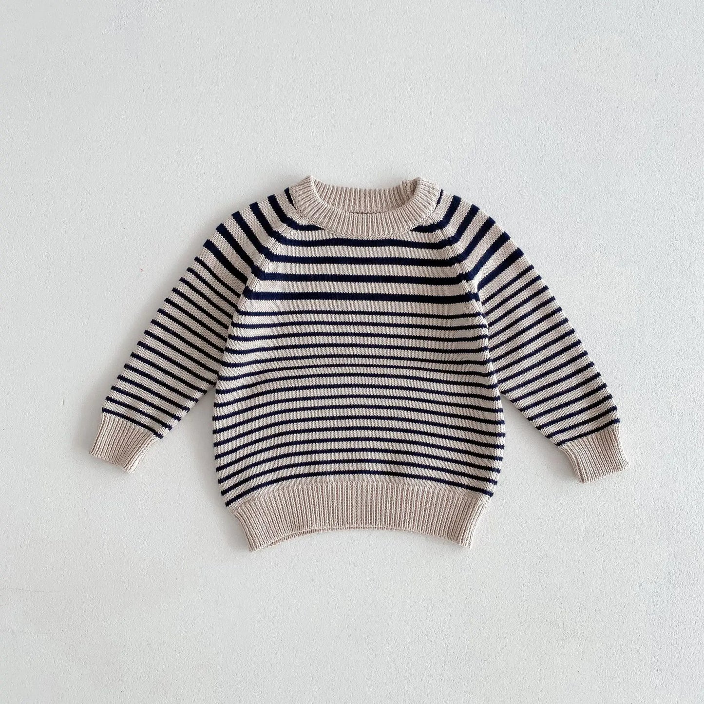 Girl Knitting Striped Long Sleeve Sweaters Cotton Boy Baby Knitted Shirt Tops