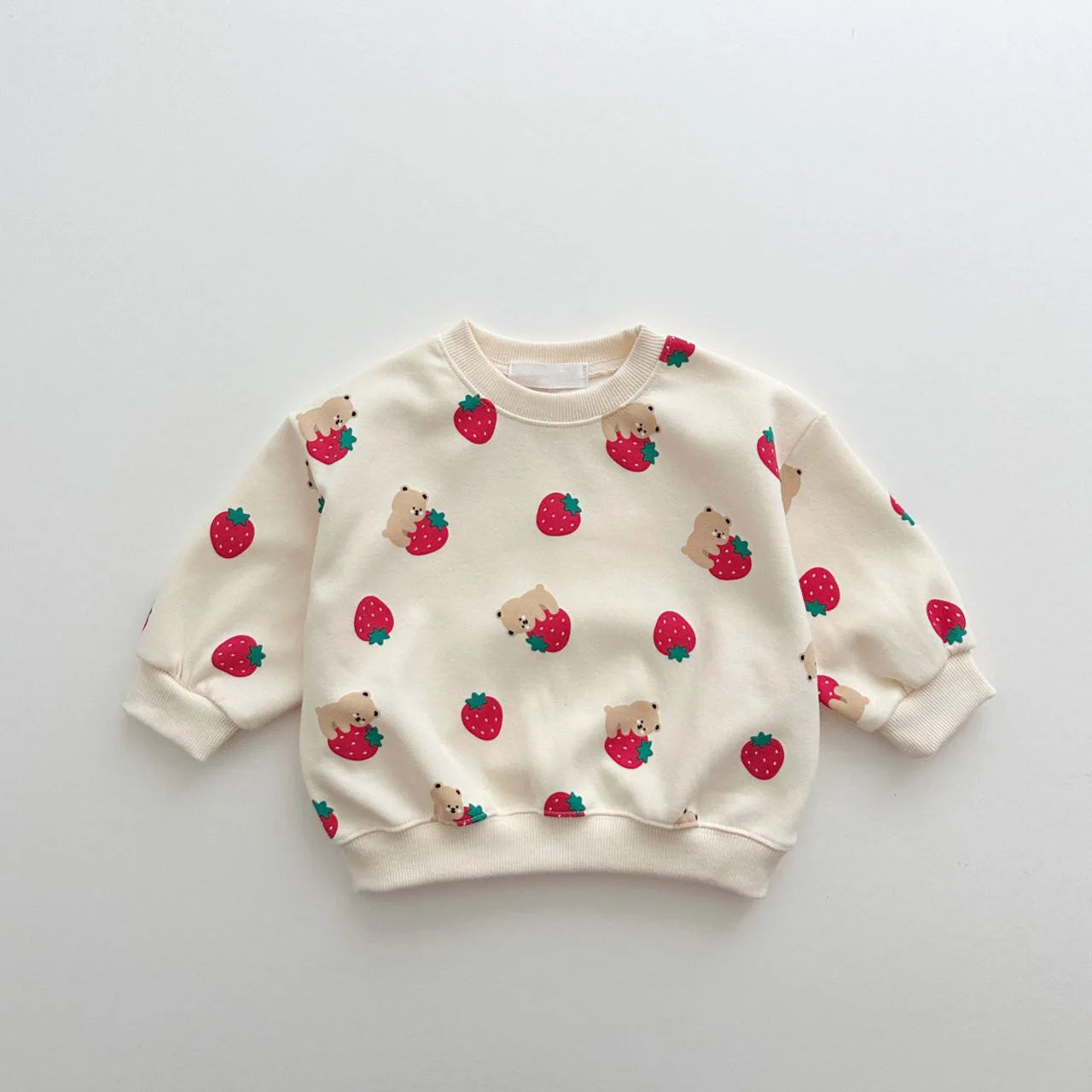 Baby Girls Fashion Strawberries Pullover Tops + Cotton Sweatpants Tracksuit