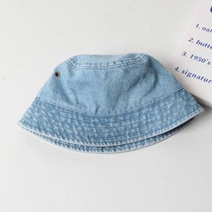 Baby Bucket Hats Cotton Washed Denim Children Cool Cap For Girl Boys