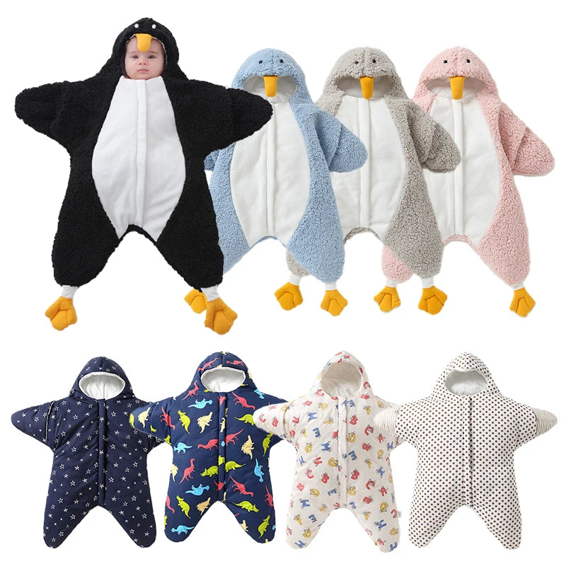 Starfish Shape Thicken Sleeping Bag Winter Warm Infant Swaddle Wrap Baby Cocoon Cotton Wrap